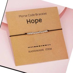 Morse Code Encouragement Bracelet Spells "Hope" adjustable